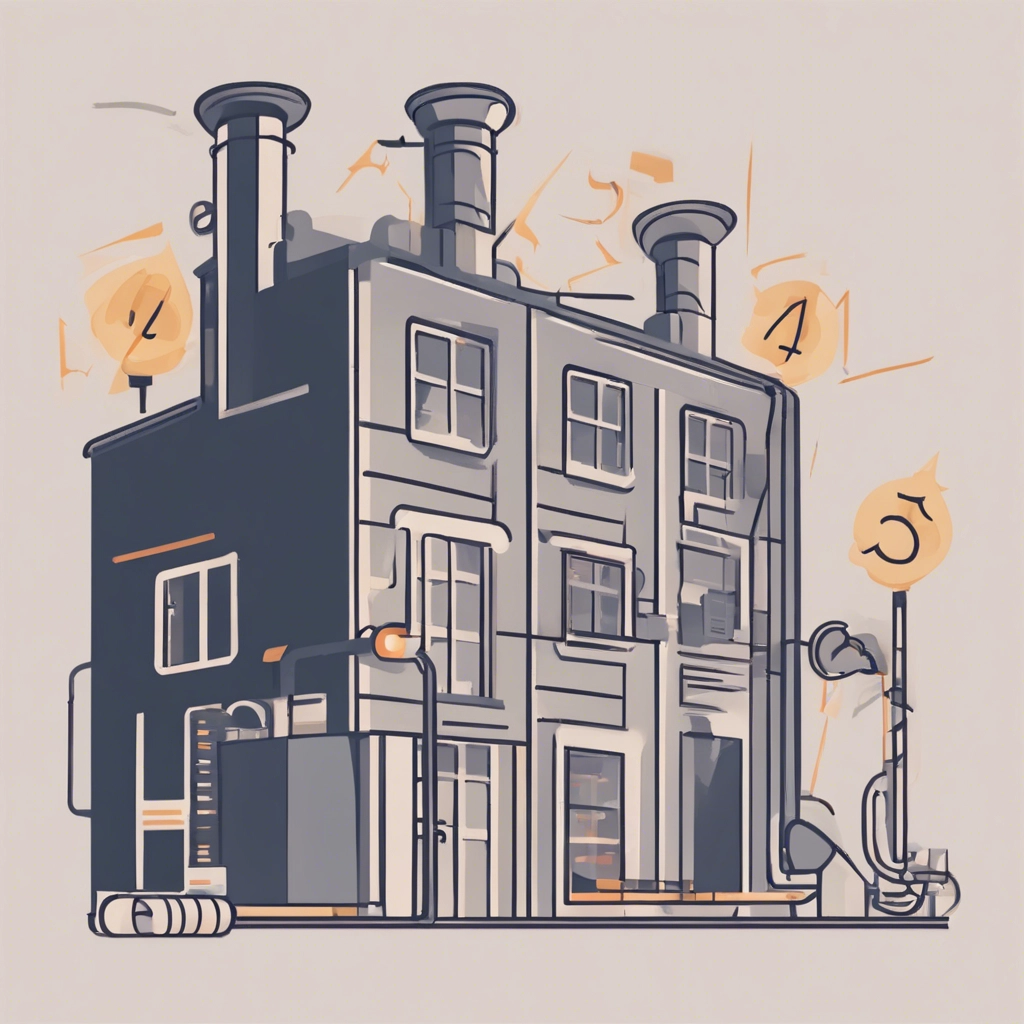 digital art of a building using lots of energy