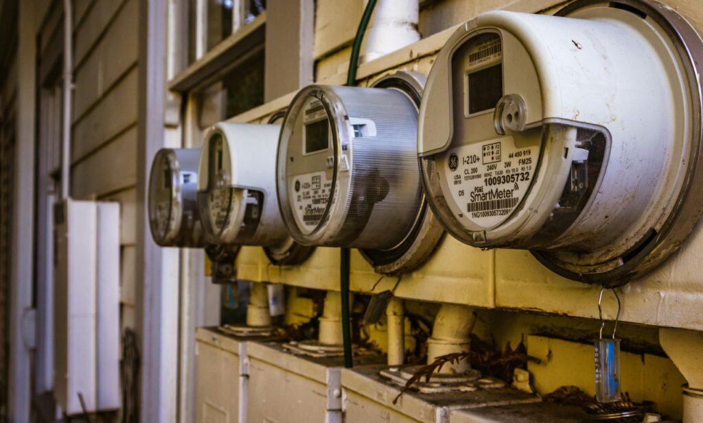 a picture of three smart meters